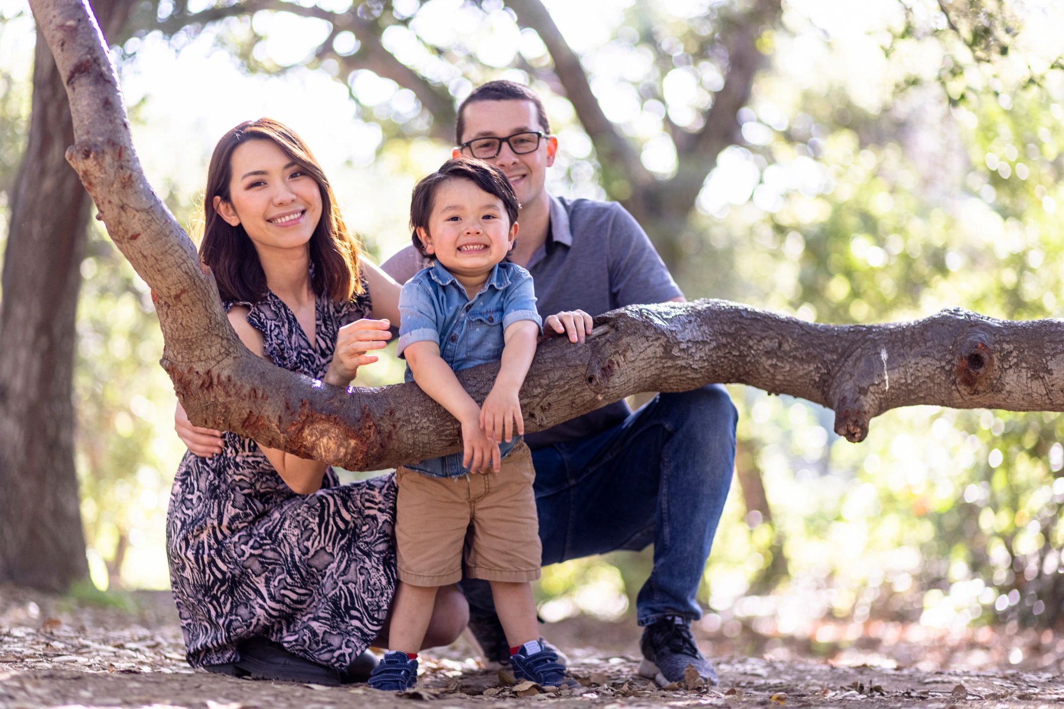 Family together in a park